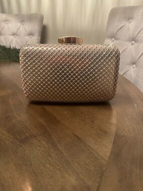 Mesh Evening Clutch Bag - Rose Gold